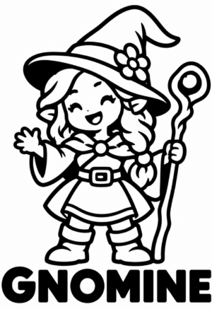 Fantasy-Family-Sticker – Gnomine – ca. 9,6 × 14 cm