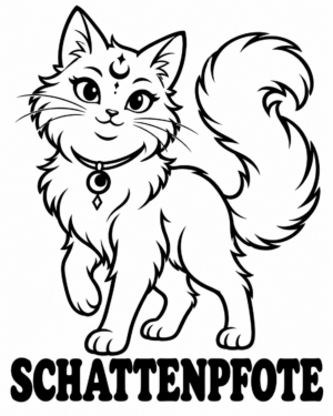 Fantasy-Family-Sticker – Schattenpfote – 10,4 × 13 cm