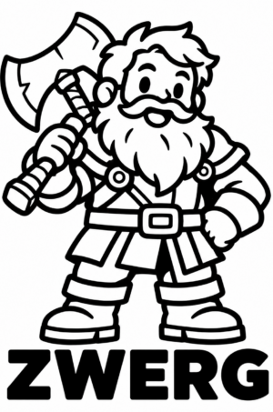 Fantasy-Family-Sticker – Zwerg – ca. 9,9 × 15 cm