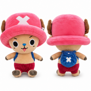 One Piece Chopper Open Eye – Vorder- und Rückansicht mit rosa Hut
